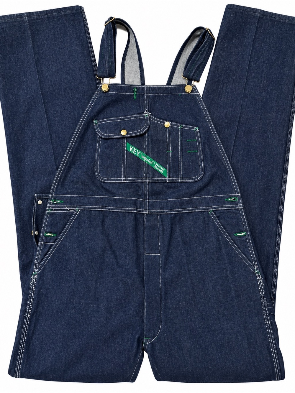 Vintage KEY Denim Bib Overalls Men’s 38x34 Dark Indigo Carpenter Workwear